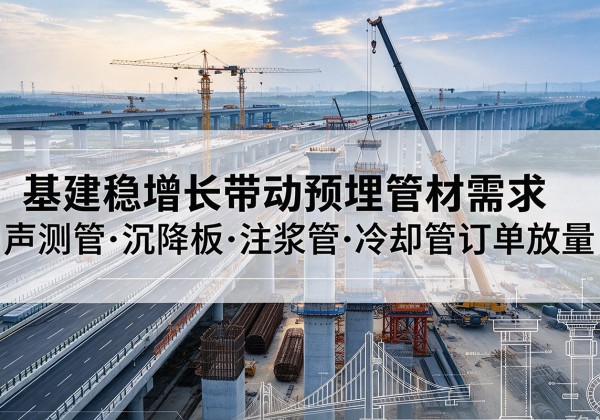 阳明基建稳增长带动预埋监测管材需求，声测管、沉降板、注浆管订单持续放量